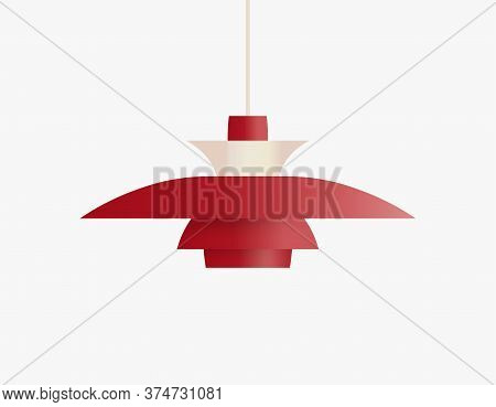 Ceiling Lamp For Scandinavian Interior, Classic Danish Interior Furniture Object For Soft And Warm H