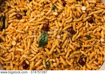 Puffed Rice Chivda Or Maharashtrial Bhadang Chiwda Served In A Plate