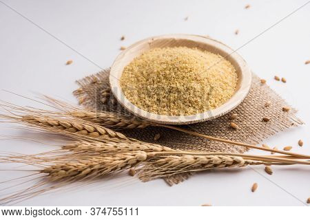 Raw Broken Wheat Or Daliya Or Dalia, Selective Focus