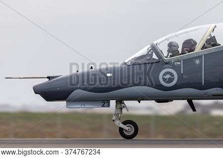 Avalon, Australia - February 27, 2015: Royal Australian Air Force (raaf) Bae Hawk 127 Lead In Fighte