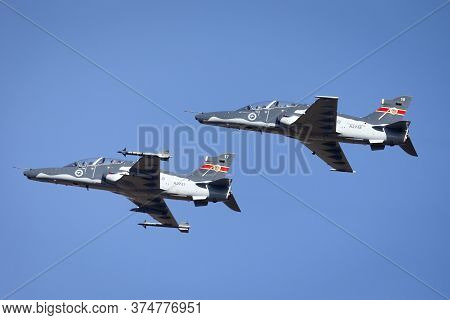 Avalon, Australia - March 2, 2015: Two Royal Australian Air Force (raaf) Bae Hawk 127 Aircraft From 