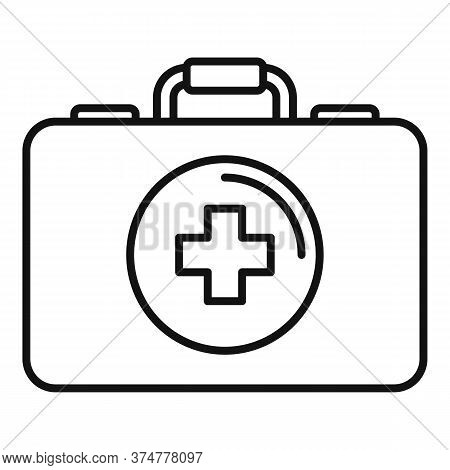 First Aid Kit Bag Icon. Outline First Aid Kit Bag Vector Icon For Web Design Isolated On White Backg