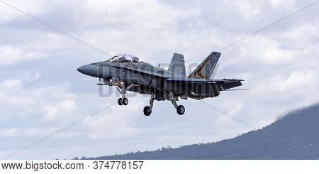 Avalon, Australia - March 1, 2015: Royal Australian Air Force (raaf) Mcdonnell Douglas F/a-18b Horne