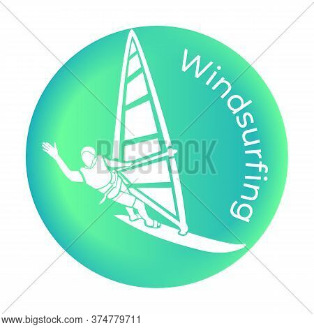 The Windsurfing Icon In Vector Vector Illustration