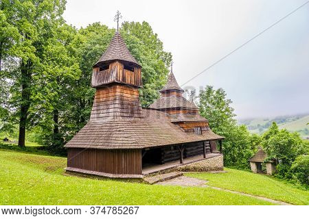 View At The Wooden Church Of Saint Kozma And Damian In Lukov - Slovakia