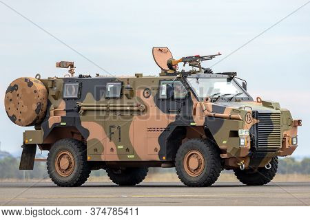 Avalon, Australia - February 27, 2015: Australian Army Bushmaster Armoured Personnel Carrier (apc).