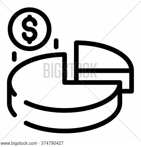 Broker Pie Chart Icon. Outline Broker Pie Chart Vector Icon For Web Design Isolated On White Backgro