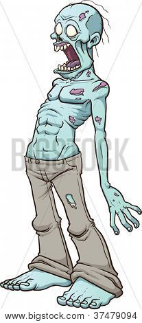 Screaming zombie. Illustration vectorielle avec des gradients simples. Tout en une seule couche.