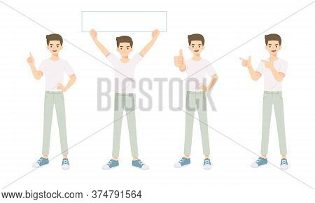 Collection Of Young Man Do Many Pose