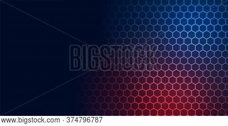 Hexagonal Technology Pattern Mesh Background With Text Space