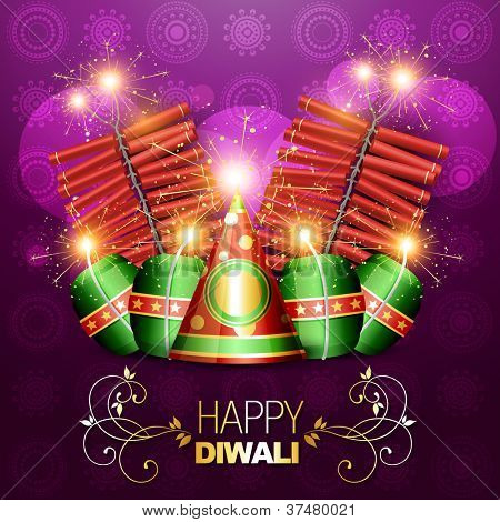 vektor sæt af diwali crackers baggrund