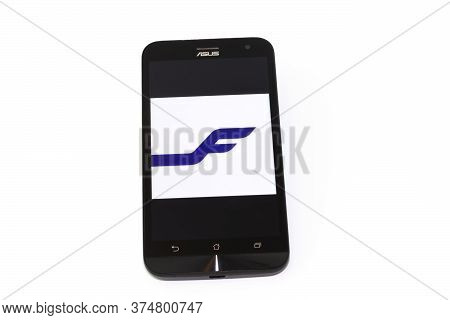 Kouvola, Finland - 23 January 2020: Finnair App Logo On The Screen Of Smartphone Asus