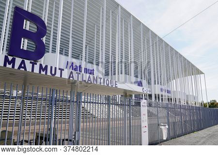 Bordeaux , Aquitaine / France - 10 25 2019 : Matmut Atlantique Stadium Entrance In Bordeaux Facade F