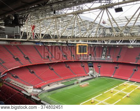 Amsterdam / Netherlands - 10 25 2018 : Soccer Team Ajax Amsterdam Football Stadium Arena