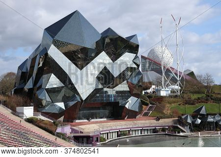 Poitiers, Nouvelle Aquitaine / France - 03-02-2019 : Wonderful Rides At Futuroscope Theme Park Is Fo