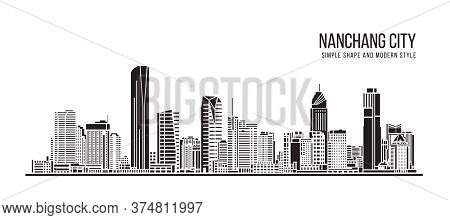Cityscape Building Abstract Simple Shape And Modern Style Art Vector Design -  Nanchang City