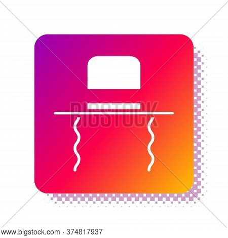 White Orthodox Jewish Hat With Sidelocks Icon Isolated On White Background. Jewish Men In The Tradit