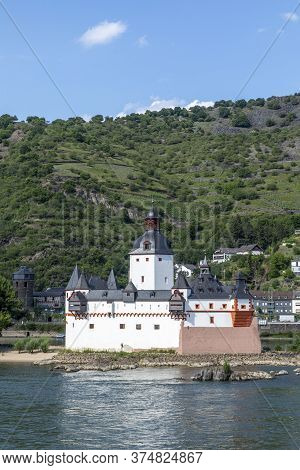 Pfalzgrafenstein Castle Which Used To Serve As A Customs Checkpoint On River Rhein Near Kaub, German