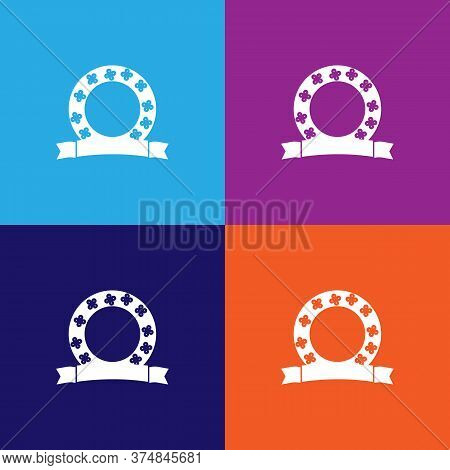 Wreath Illustration Icon Vector On Multicolored Background