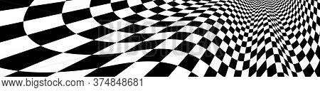 Checker Pattern Mesh In 3d Dimensional Perspective Vector Abstract Background, Formula 1 Race Flag T