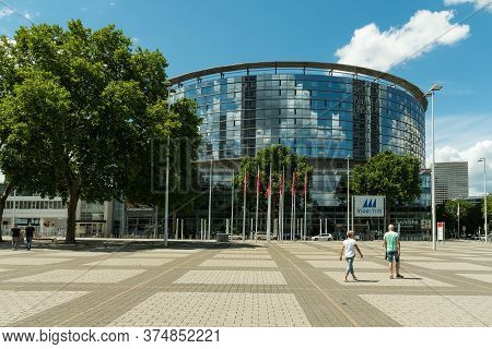 Frankfurt Am Main, Germany-july 02, 2020: The Congress Center Messe (trade Fair) Frankfurt Am Main, 