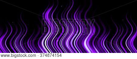 Panomaric Glowing Blurred Light Stripes In Motion Over On Abstract Background. Colorful Rays. Led Li