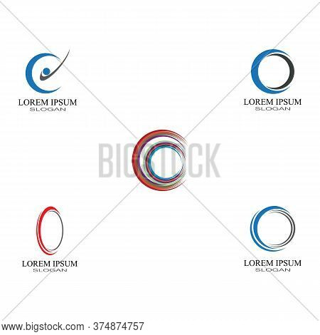 Set Cyclist Logo Template Bicycle