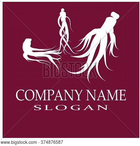 Ginseng Wave Logo Template Vector Symbol