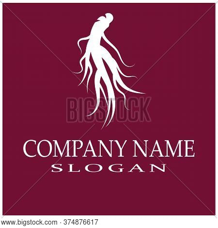 Ginseng Wave Logo Template Vector Symbol