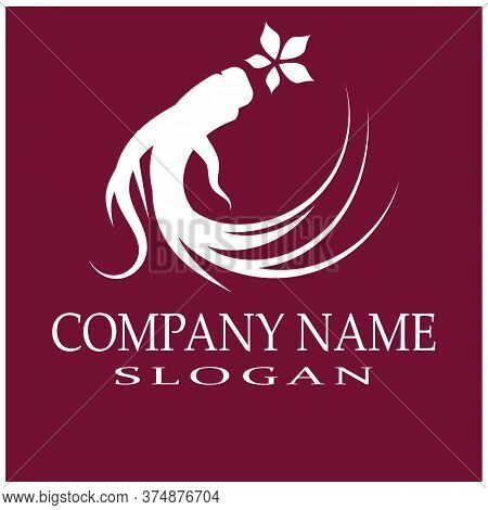 Ginseng Wave Logo Template Vector Symbol