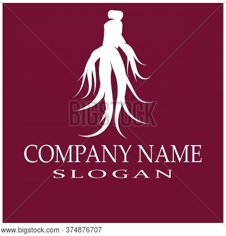 Ginseng Wave Logo Template Vector Symbol