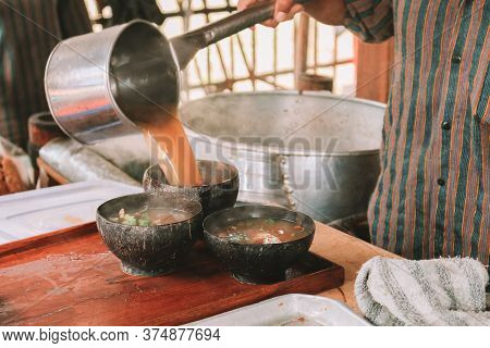 Vegetables For Pecel Ingredient. Pecel Is Traditional Food From West Java Indonesia Made From Steame