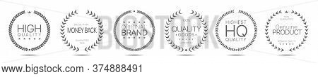 Laurel Wreath Labels. Highest Quality, Money Back, High Quality, Quality Goods, Genuine Product, Ori