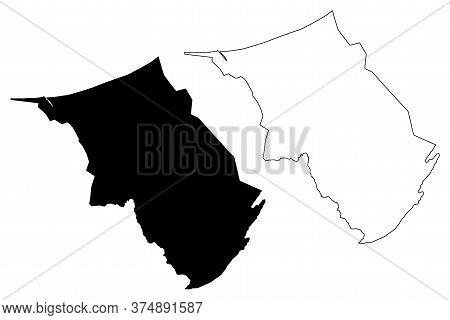 Belait District (nation Of Brunei, The Abode Of Peace, Borneo Island) Map Vector Illustration, Scrib