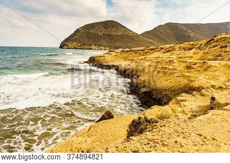 Seascape. Beach El Playazo, Cabo De Gata, Province Almer