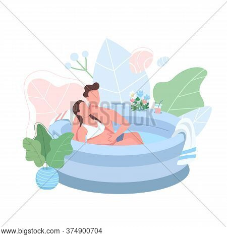 Caucasian Expectant Couple Flat Color Vector Faceless Character. Lamaze Class For Young Parents. Alt
