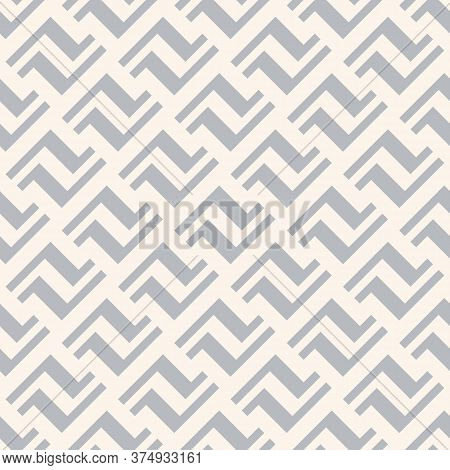 Vector Geometric Seamless Pattern With Lines, Meanders, Chain, Diagonal Grid. Traditional Ethnic Mot