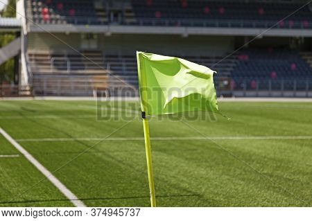 Umea, Norrland Sweden - June 20, 2020: Empty Football Arena During Corona Times
