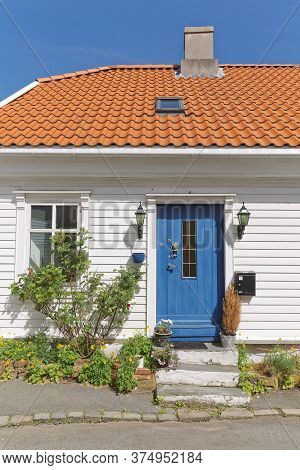 Traditional Wooden Houses In Gamle, Which Is A Historic Area Of The City Of Stavanger In Rogaland, N