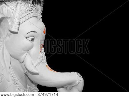 Isolated Image Of A Hindu God Lord Ganesh Idol Prepared For The Annual Festival