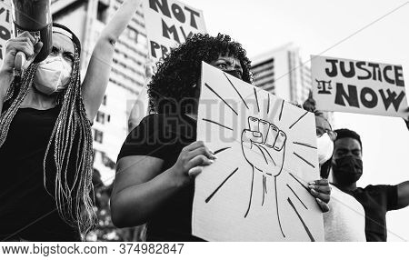 Black Lives Matter International Activist Movement Protesting Against Racism And Fighting For Justic