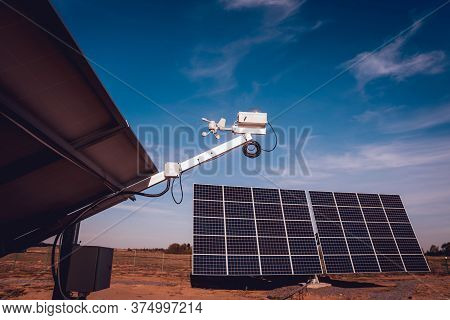 Back View Of Solar Panel. Turning Gear