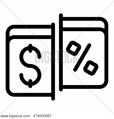 Cut Price Icon Outline Vector. Tax Return. Finance Credit
