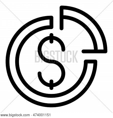 Credit Amount Icon Outline Vector. Tax Deduction. Return Money