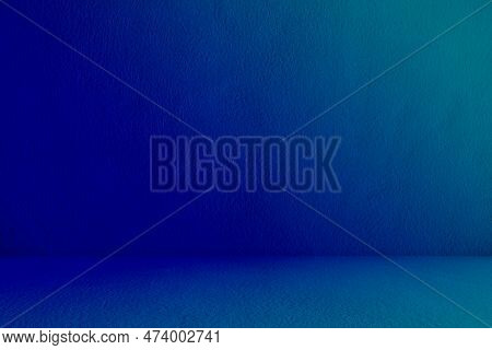Cempty Studio Room Scene Kitchen Bar,smooth Blue On Podium Minimal Table Cement Concrete Mockup,abst