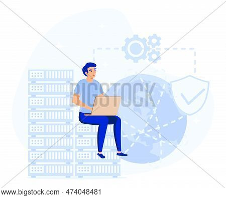 Internet Security Settings Concept, Proxy Server, Vpn Access, Secure Web Traffic, Ip Address, Networ
