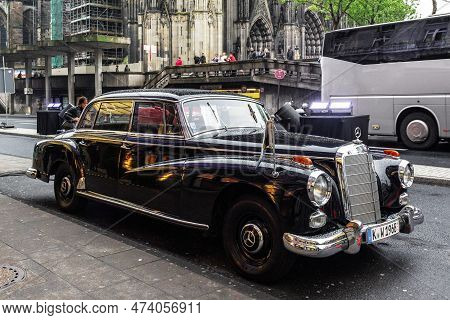 Cologne, Germany - May 16, 2013: This Is The Luxury Retro Car Mercedes-benz W111 220seb Sedan On-str