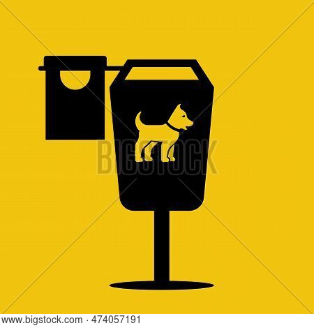 Clean Up The Shit. Trash Can For Pet Poop. Clean Up After Your Pet. Social Rules. Pick Up And Remove