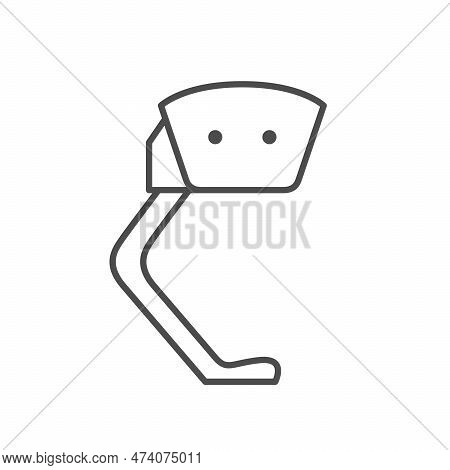 Leg Prosthesis Line Outline Icon Isolated On White