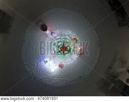 Mariupol New Year 2022. Before The War. Christmas Tree In Park Veselka, Beautiful Decorations Of The